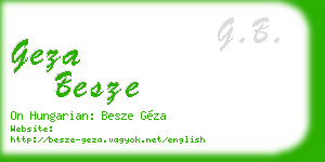 geza besze business card